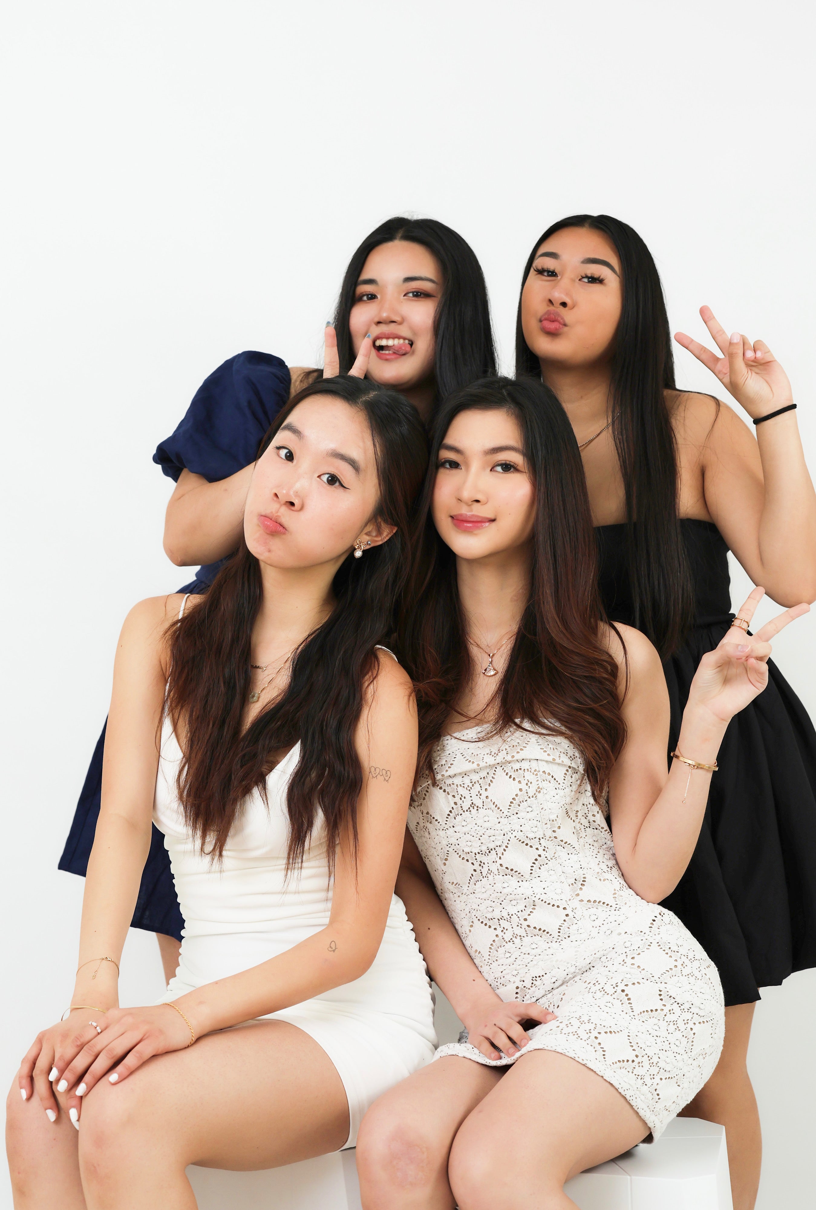 Friend group photos taken at Muse Studios, Boston and Atlanta's self-portrait photography studio